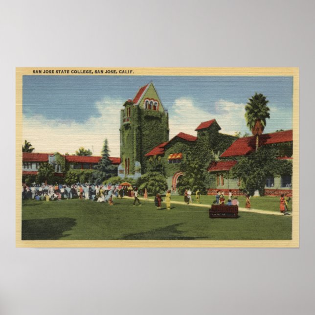 Affiche Vue du campus du San Jose State College (Devant)