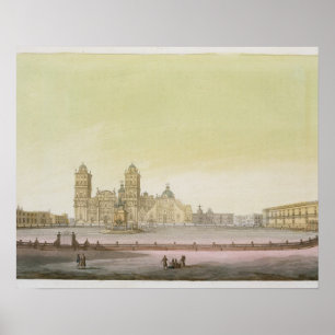 Affiche Vue du carré principal à Mexico (l'anglais de