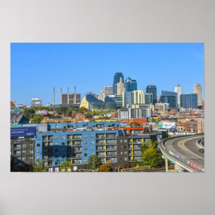 Affiche Vue du centre-ville de Kansas City, Missouri