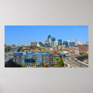 Affiche Vue du centre-ville de Kansas City, Missouri