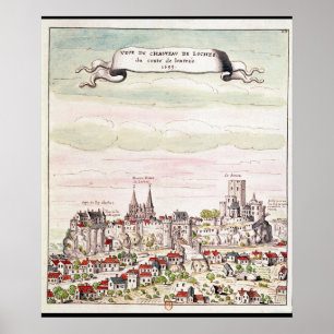 Affiche Vue du Château de Loches, 1699