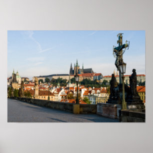 Affiche Vue du Château depuis le pont Charles à Prague
