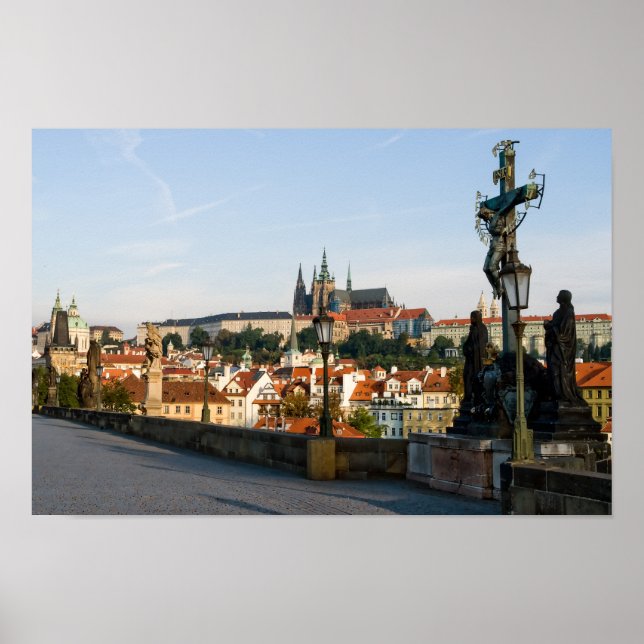 Affiche Vue du Château depuis le pont Charles à Prague (Devant)