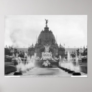 Affiche Vue du dôme central et de la fontaine