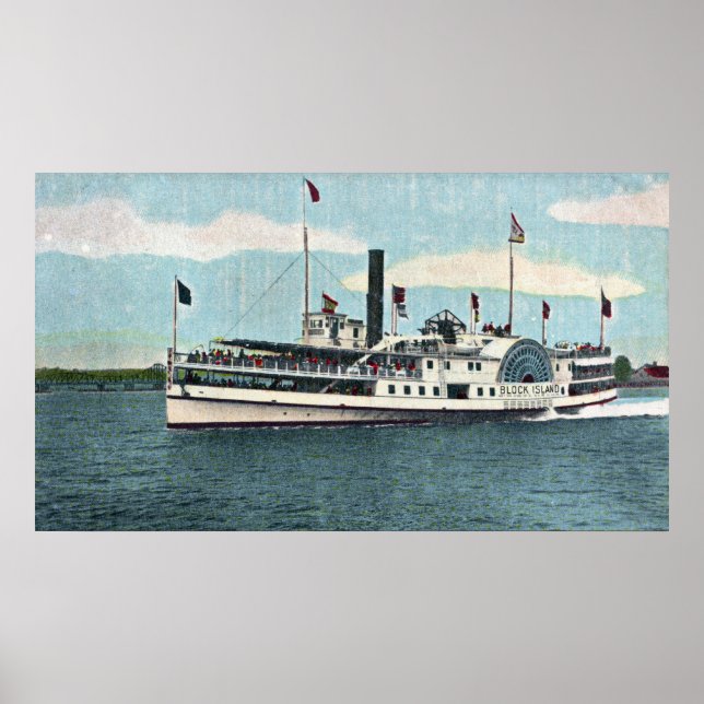 Affiche Vue du ferry Block Island (Devant)