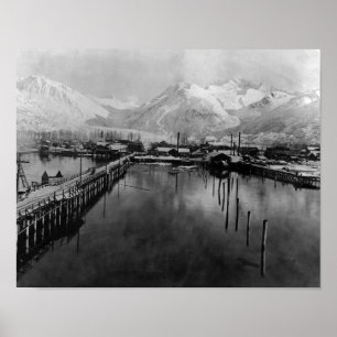Affiche Vue du front de mer à Valdez, Alaska Photographie