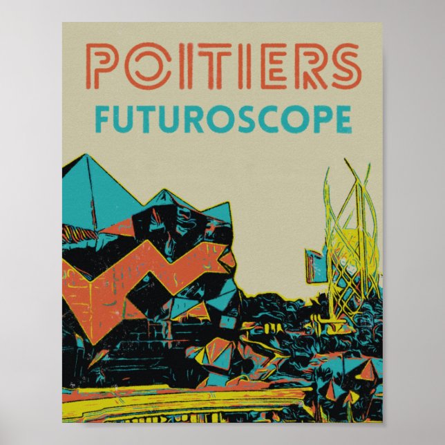 Affiche Vue du futuroscope Poitiers, France (Devant)