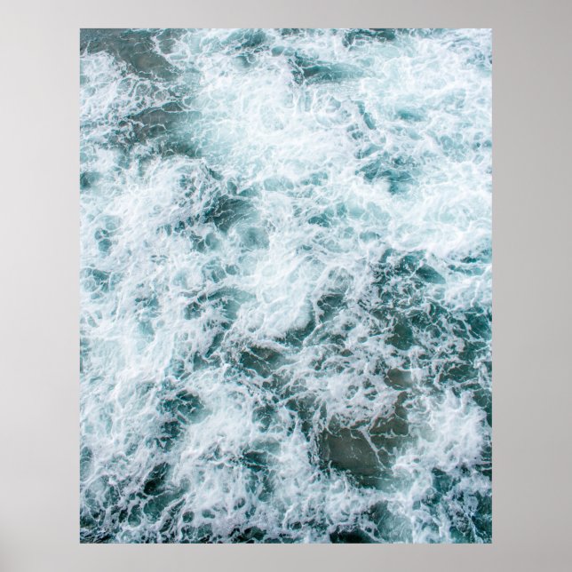 Affiche Vue du haut des vagues océaniques (Devant)