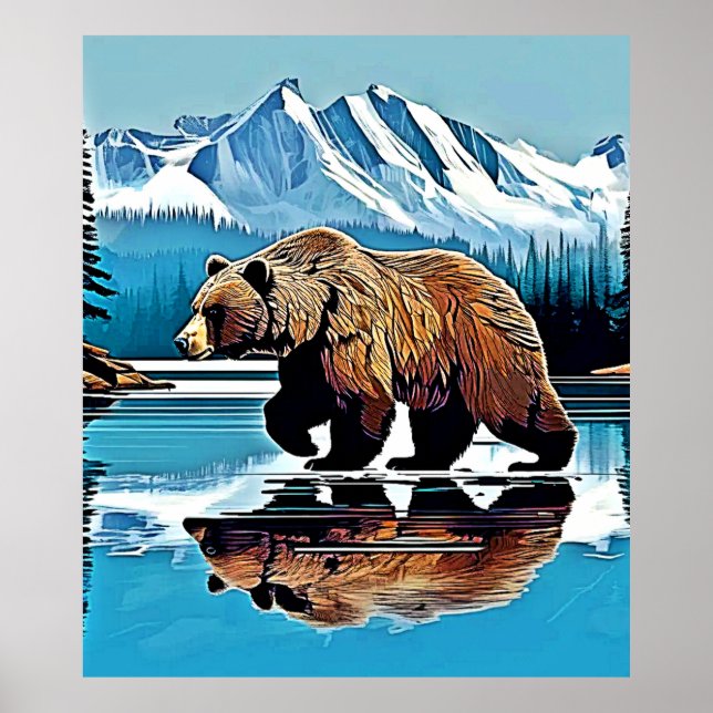 Affiche Vue du lac Grizzly (Devant)