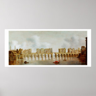 Affiche Vue du London Bridge, vers 1632 (huile sur panneau