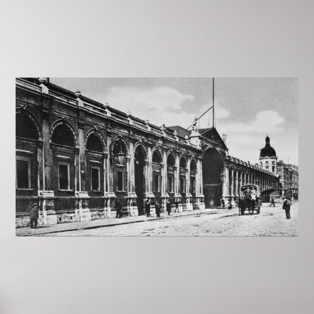 Affiche Vue du marché de la viande de Smithfield, vers 190 (Devant)