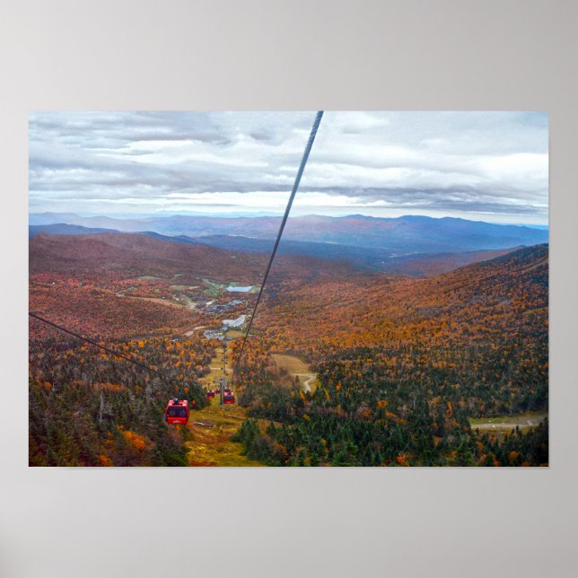 Affiche Vue du Mont Mansfield, Vermont, en automne (Devant)
