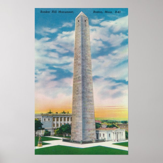 Affiche Vue du monument de Bunker Hill (Devant)