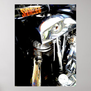 Affiche Vue du moteur classique de Shovelhead Harley