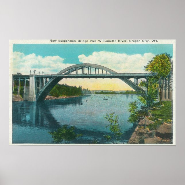 Affiche Vue du nouveau pont de suspension (Devant)