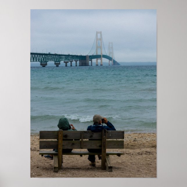 Affiche Vue du pont Mackinac (Devant)