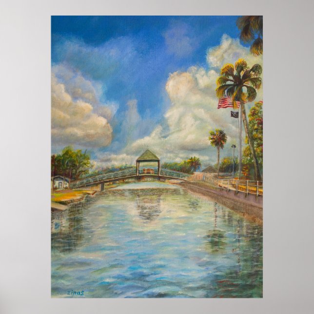 Affiche Vue du pont piétonnier depuis le lac (Devant)