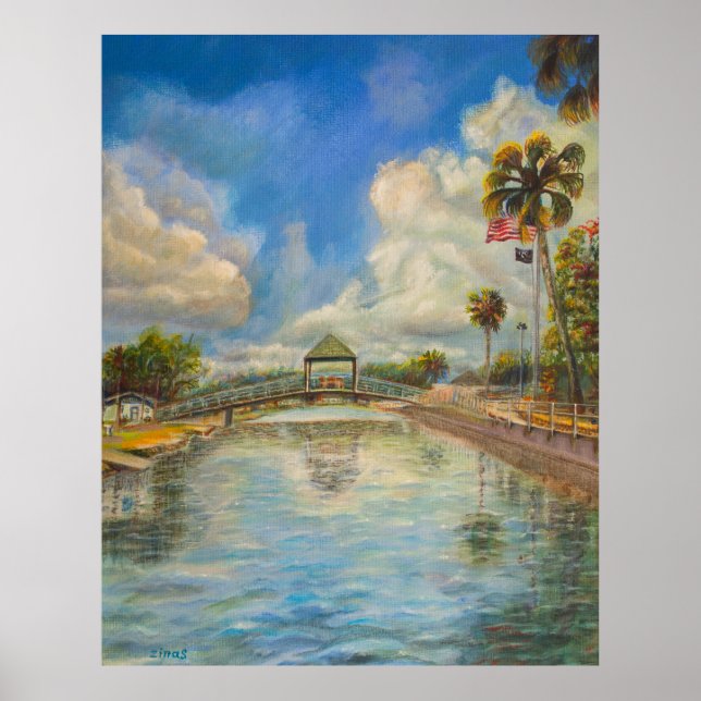 Affiche Vue du pont piétonnier du lac (Devant)