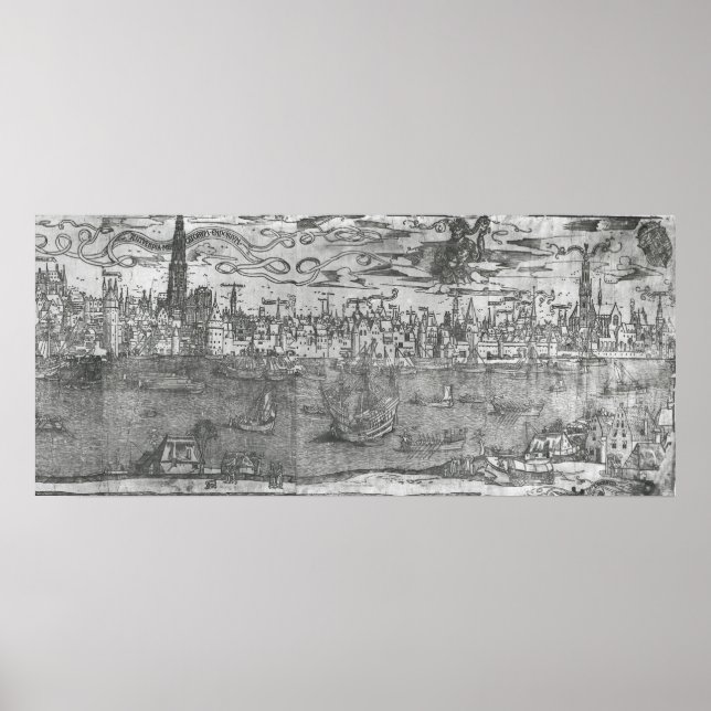 Affiche Vue du port d'Anvers (Devant)