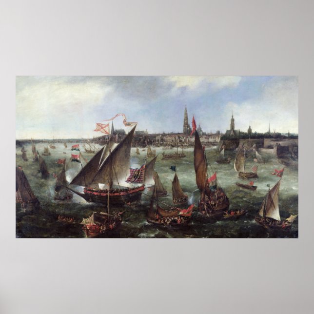Affiche Vue du port d'Anvers (Devant)