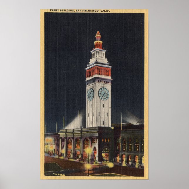 Affiche Vue du soir du Ferry Building (Devant)