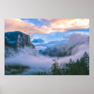 Affiche Vue du tunnel de Yosemite dans le brouillard