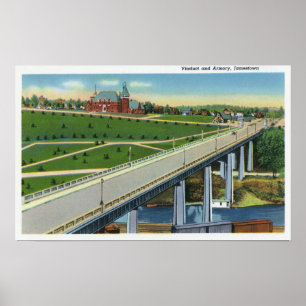 Affiche Vue du viaduc et de l'extérieur de l'arsenal
