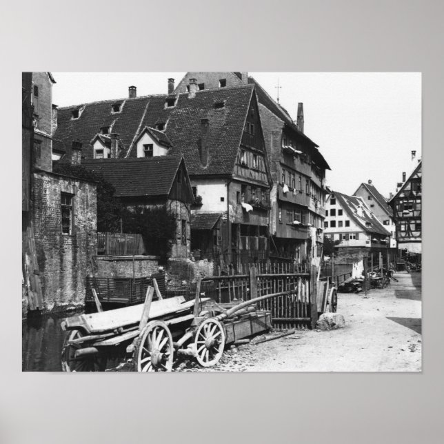 Affiche Vue du Vieux Quartier, Ulm, vers 1910 (Devant)