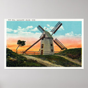 Affiche Vue d'un ancien moulin à vent