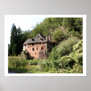 Affiche Vue d'un manoir (photo)
