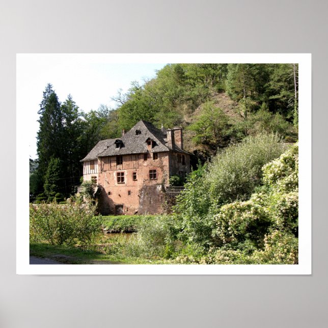 Affiche Vue d'un manoir (photo) (Devant)