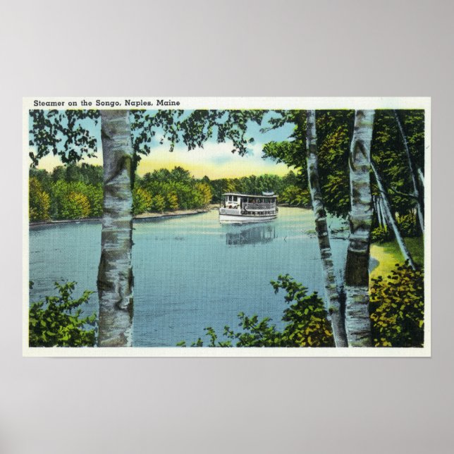 Affiche Vue d'un vapeur sur la rivière Songo (Devant)