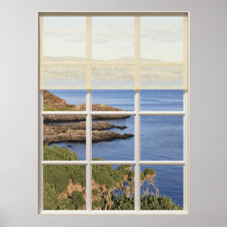 Affiche Vue d'une île écossaise depuis une fenêtre
