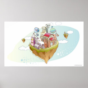 Affiche Vue d'une illustration abstraite colorée