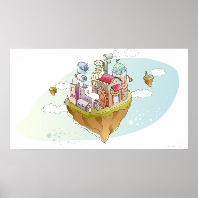 Affiche Vue d'une illustration abstraite colorée (Devant)