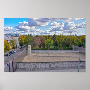 Affiche Vue d'une section du mur de Berlin, Allemagne
