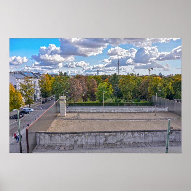 Affiche Vue d'une section du mur de Berlin, Allemagne (Devant)