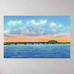Affiche Vue éloignée de lac du nouveau pont