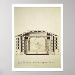 Affiche Vue en coupe d'un théâtre sur le Grand Canal