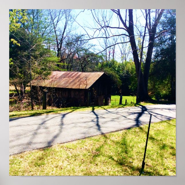 Affiche Vue en diagonale une grange rustique de 100 ans Po (Devant)