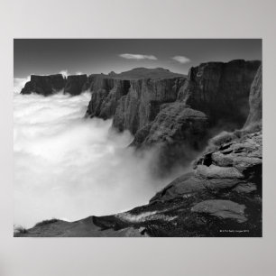 Affiche Vue en grand angle noir et blanc