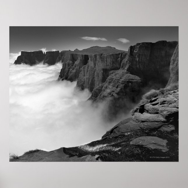 Affiche Vue en grand angle noir et blanc (Devant)