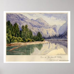 Affiche Vue en vallée la Californie de Yo-Semite