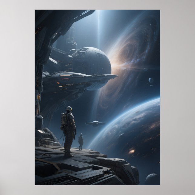 Affiche Vue Épique de la Marche Spatiale de la Galaxie dep (Devant)