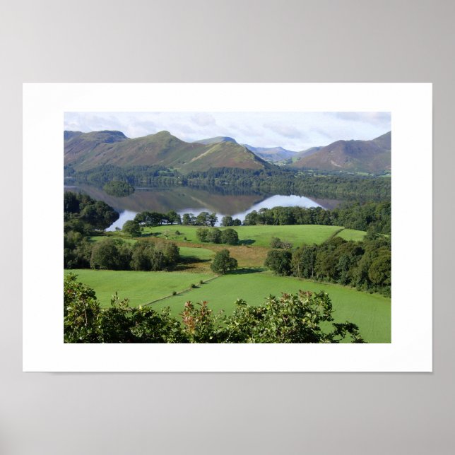 Affiche Vue estivale de Derwentwater : Cumbria (Devant)