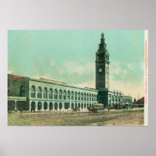 Affiche Vue extérieure de dépôt de ferry des syndicats