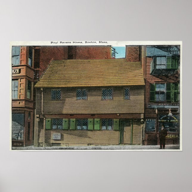Affiche Vue extérieure de la maison Paul Revere # 3 (Devant)