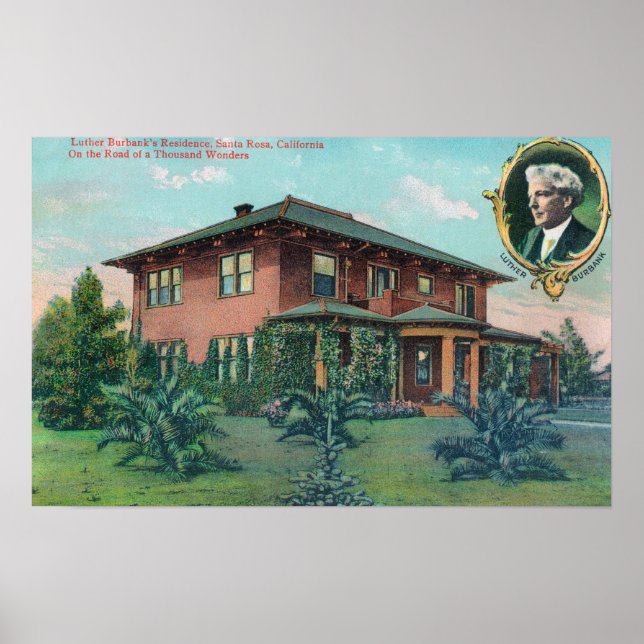 Affiche Vue extérieure de la résidence de Luther Burbank (Devant)