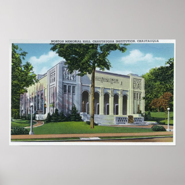 Affiche Vue extérieure de la salle commémorative Norton (Devant)