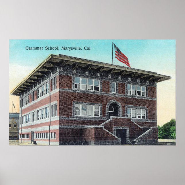 Affiche Vue extérieure de l'école de grammaire 3 (Devant)